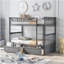 Lit superposé simple au-dessus de simple avec tiroirs, lits convertibles, gris-856368374-856368375