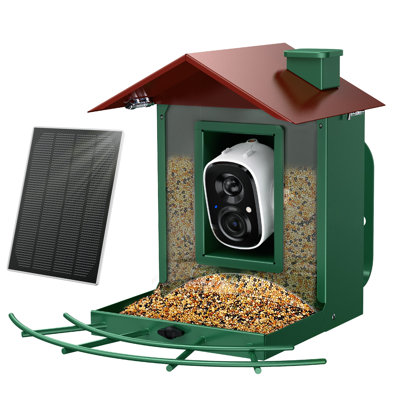 Smart Metal Bird Feeder Solar Powered With 1080P HD Watching Camera -  Arlmont & Co., E6E2C373D42A4E5A8589BD1CCED4A3A0