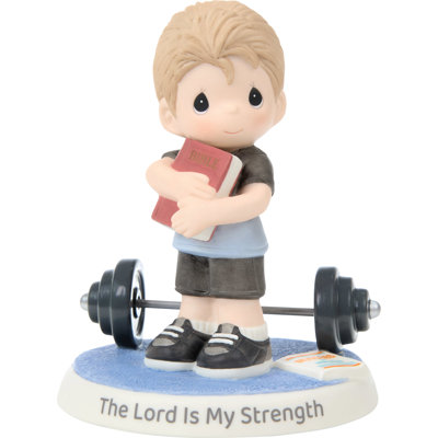 Figurine «Precious Moments Boy with Bible and Weights Lord is My Force» 5,16 po