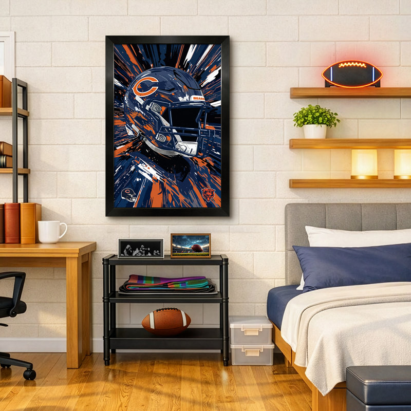 Impression encadrée NFL Chicago Bears Hyper Helmet 27" x 39", NFL Chicago Bears