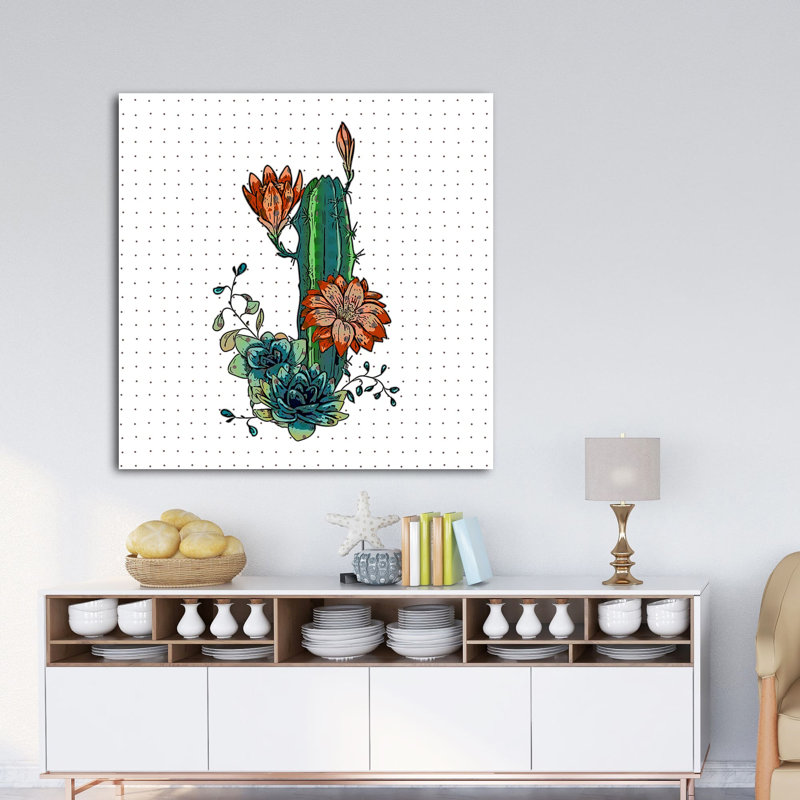 Cactus Garden View 129 - Impression sur toile tendue, H 12 po x l 12 po x P 1,5 po