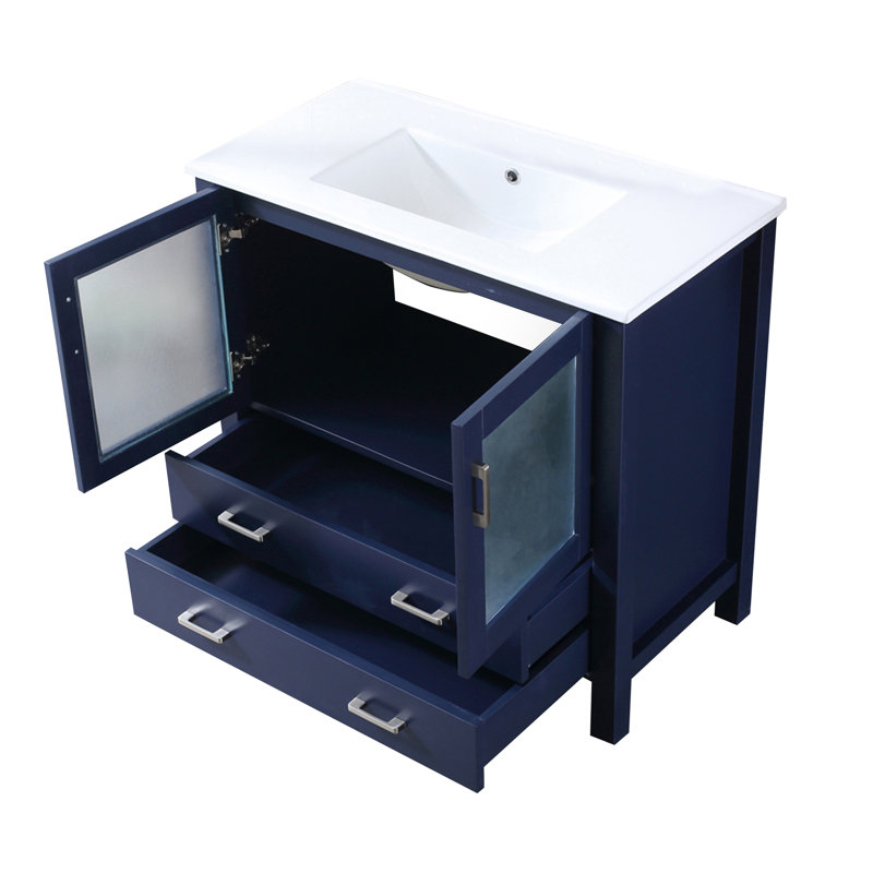 Meuble-lavabo avec comptoir en céramique blanche, Marine