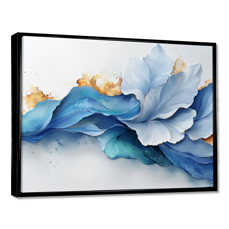 Raymer - Abstract Canvas Art Print, Noir, H 12 po x l 20 po, Impression encadrée flottante