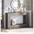 47” Farmhouse Console Table with Storage – Narrow Rustic Entryway Table with Open Shelf, Industrial Accent Sofa Table for Hallway, Living Room