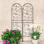 2 Pack Metal Garden Trellis Rustproof Trellis For Climbing Plants Outdoor Flower Support Bird Deco Black