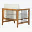 Chaise de patio en bois d'acacia avec coussin beige, corde moderne pour des sièges élégants et confortables dans la cour, le jardin ou le balcon