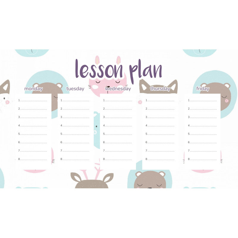 Magnetic Lesson Plan Pastel Animals