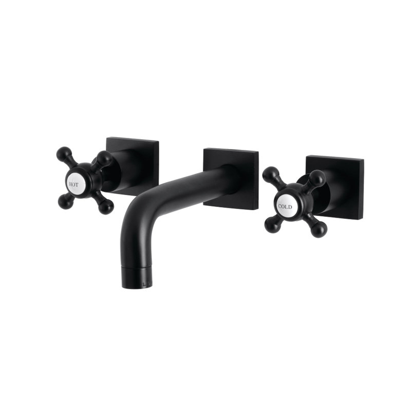 Robinet de salle de bain mural Metropolitan, Noir mat