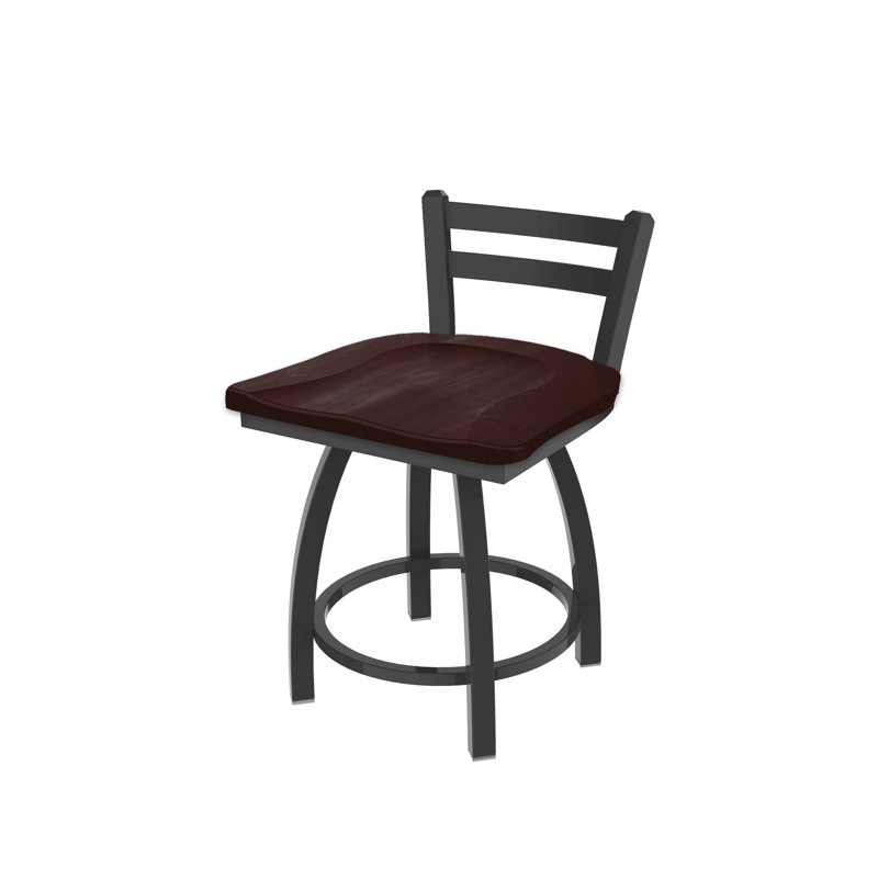 Tabouret de coiffeuse 411 Jackie, Étain, Bois - Érable cerisier foncé