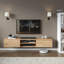 Meuble télé flottant Desmone pour téléviseur de 80 po ou moins, console média murale avec rangement, finition bois brun chêne-111925897-71337675