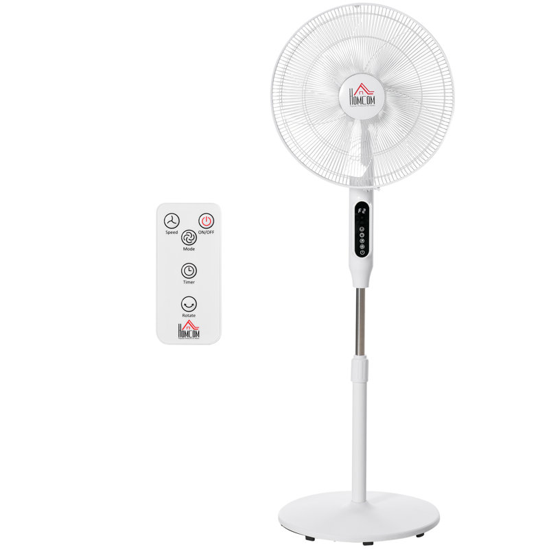 Homcom 54.33'' Oscillating Standing Fan, White