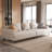 Breathable Cotton-linen Fabric Sofa, Solid Wood Frame, High-elastic Sponge Seat Cushion, Light Beige-1522755690-1522755700