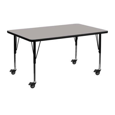 Goddard Mobile 24''W x 48''L Rectangular HP Laminate Activity Table - Adjustable Legs
