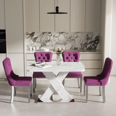 47.24''-63'' Extendable Dining Room Table Set