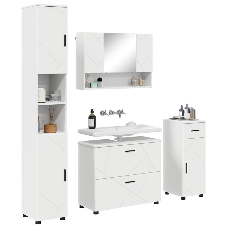 Bathroom Storage Furniture Set, White