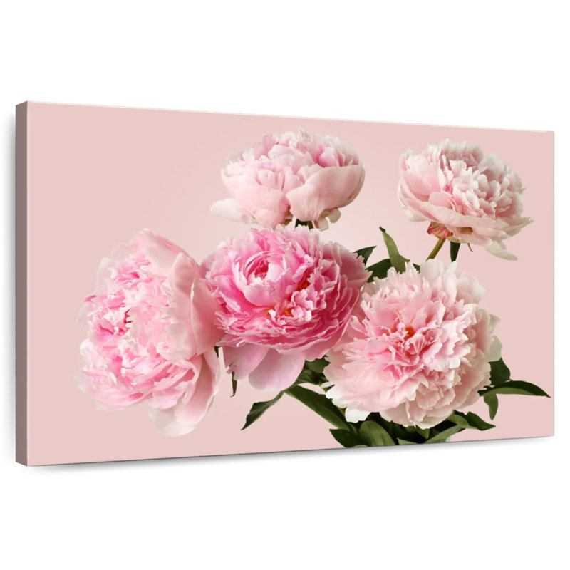 Bouquet de pivoines roses, H 16 po x l 24 po