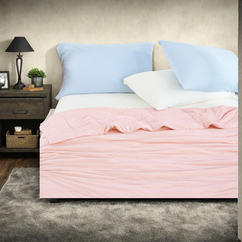 Ensemble d'édredon rafraîchissant en nylon rose 60x90
