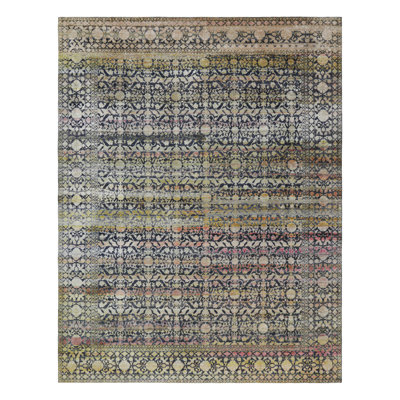 Rug & Kilim’S Oversized Samarkand Style Rug In Navy Blue With Floral Patterns