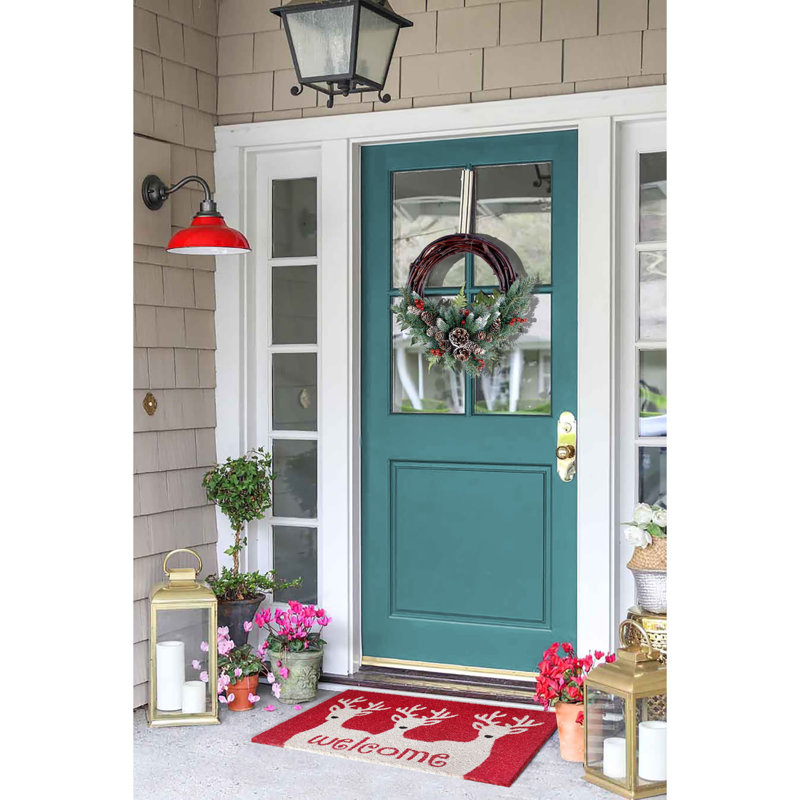 Tapis d'extérieur antidérapant Hok Reindeer Welcome 30 po x 18 po