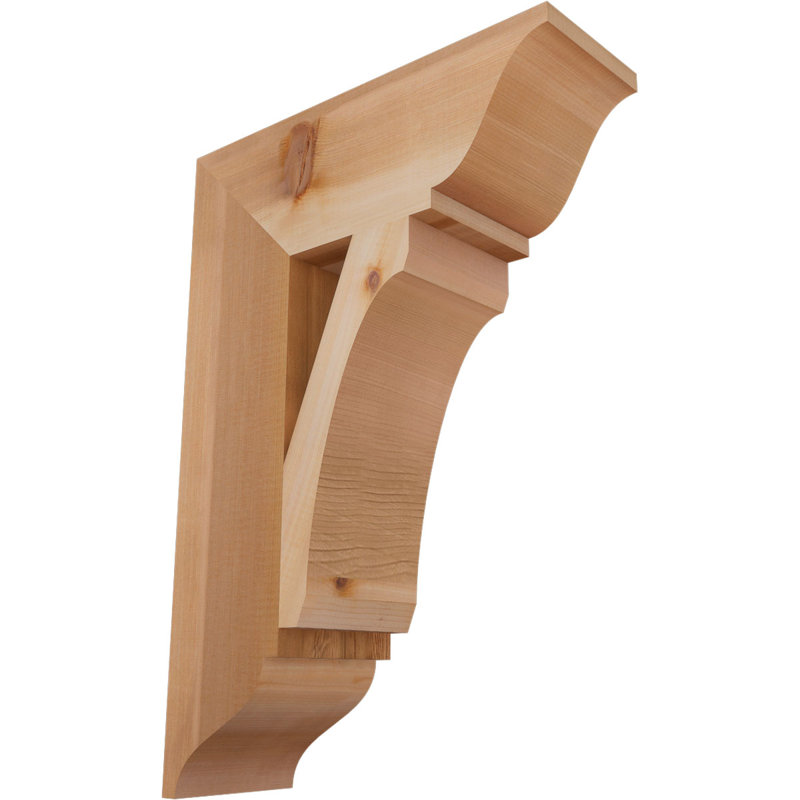 Support en bois rustique traditionnel BKTLEC01, Cèdre rouge de l'Ouest (lisse), H 26 po x l 5,5 po x P 18 po