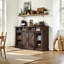  Meuble télé Allen avec porte de grange coulissante et grandes tablettes de rangement l 66 po Allen, brun-105532820