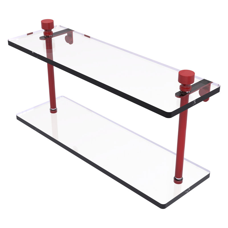 Tablette flottante 2 pièces Foxtrot, H 8 po x l 16 po x P 5 po, Rouge pompier