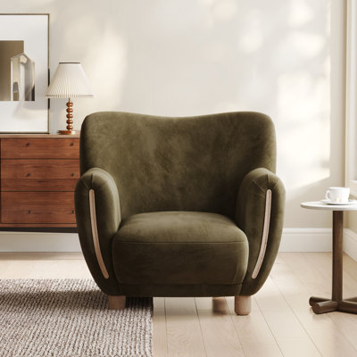 Fauteuil d'appoint en velours émeraude