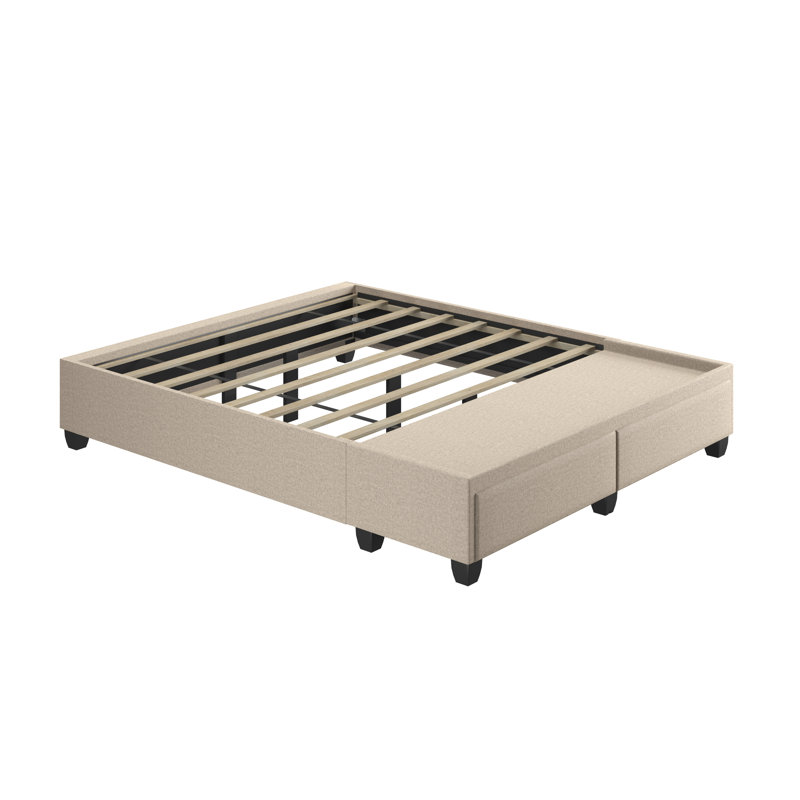 Boyd Modena Upholstered Linen Platform Storage Bed, Beige, Queen