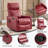 Faux Leather Heat Massage Manual Recliner Chair With Rocker And Swivel For Living Room-513071448