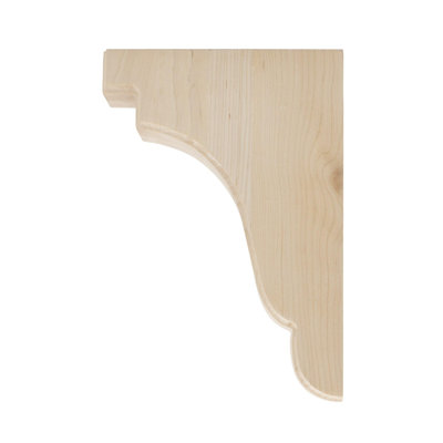 10 in x 1-7/8 in x 7 in Unfinished Small Solid Traditional Plain Wood Bracket Corbel
