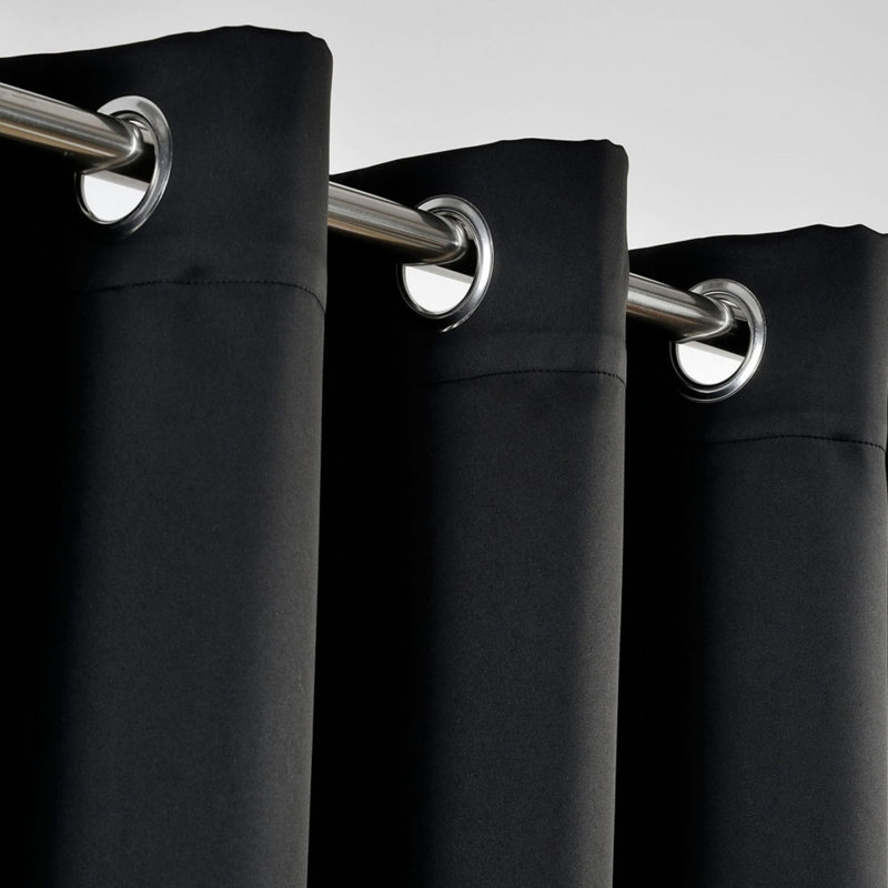 Blackout Eyelet Thermal Curtain, Black