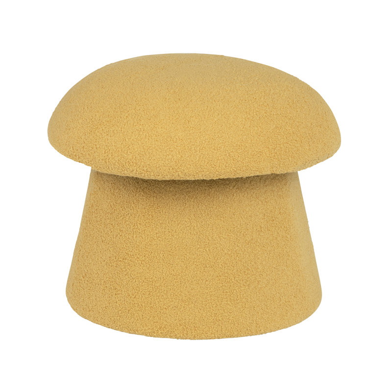 Anushka Mushroom Storage Ottoman, Spice Yellow Boucle