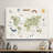 Kids Animal World Map Cartoon Canvas Art Ready To Hang - Kids Room