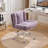Wide Seat Criss Cross Legged Office Chair,Armless Office Desk Chair Modern Vanity Chair With Wheels-855366960