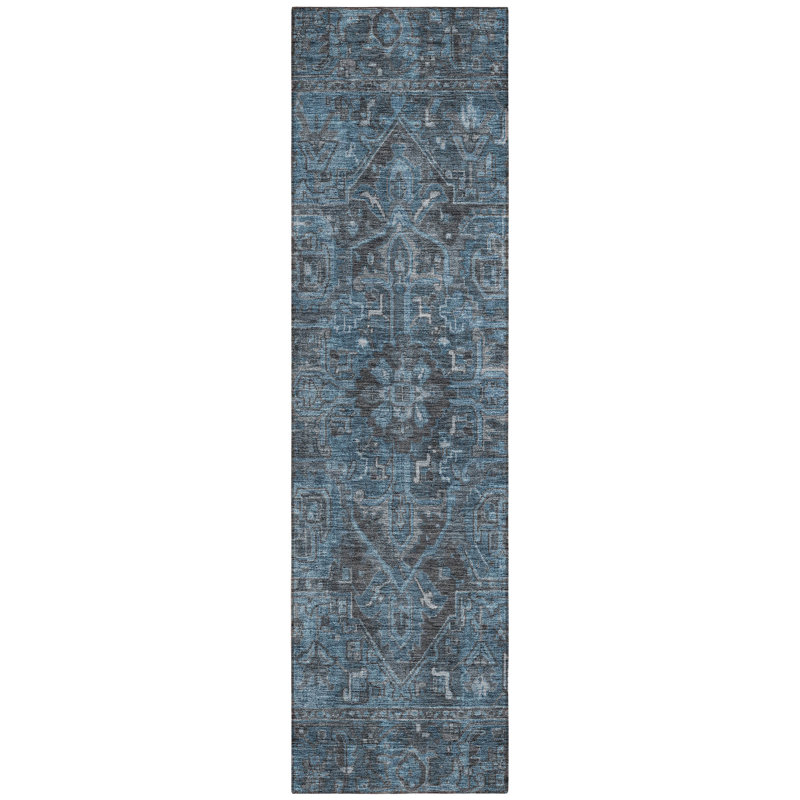 Washable Oriental Indoor / Outdoor Rug, Runner 2'3" x 7'6"