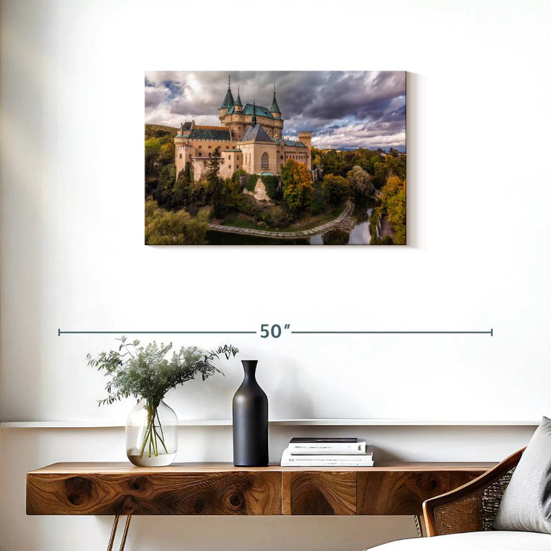 Lilie Bojnice, château médiéval, H 20 po x l 30 po
