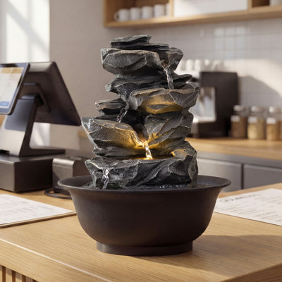 Tabletop Water Fountain Indoor Desktop Cascading Water Feature