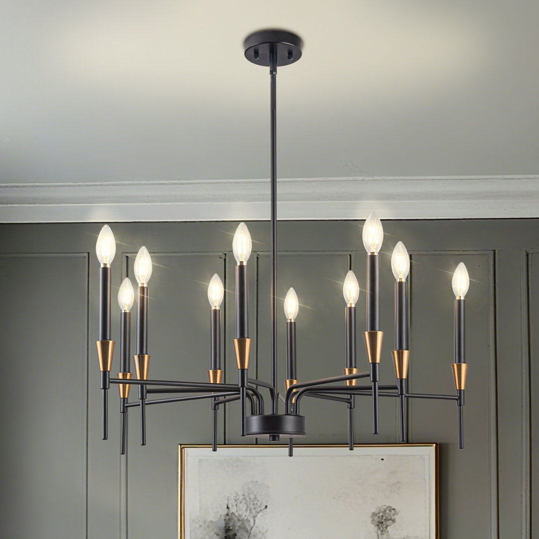 Tomio Light Chandelier Gold Black Candle Chandelier Traditional Chandelier Farmhouse Chandelier Dining Room Chandelier 17 Stories 