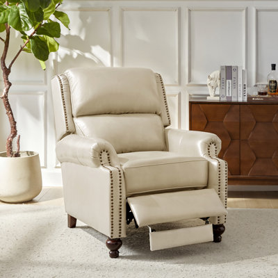 Fauteuil inclinable manuel en cuir véritable Adeesa