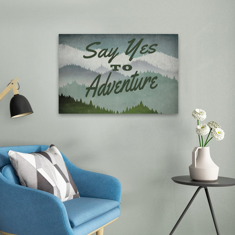 Say Say To Adventure - Adventure Blue Forêts, art gris, H 16 po x l 24 po