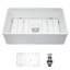 Évier 33 po en céramique - lavabo à tablier blanc pour la cuisine, très résistant à la chaleur et aux égratignures, teinture, facile à nettoyer, 33 po x 20 po x 10 po avec vibration sonore réduite