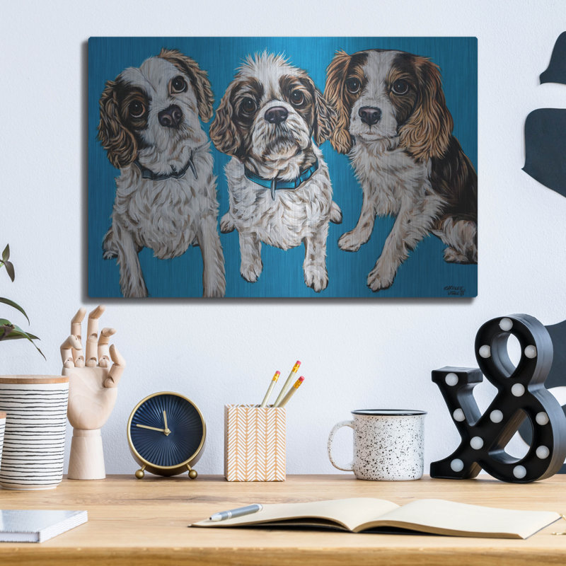 «King Charles Family» par Carolee Vitaletti, H 12 po x l 16 po