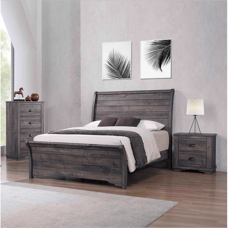 Armoire de chevet contemporaine à 4 tiroirs 1Pc, Gris