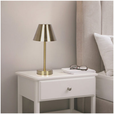 Elegance Rechargeable LED Table Lamp Plated Brass LED Touch Switch