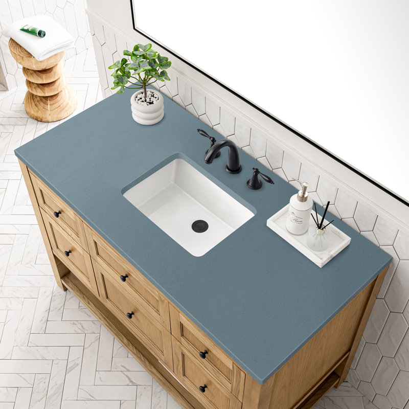 Breckenridge 48 in. Single Vanity, Light Natural Oak, Cala Blue, 8" Widespread