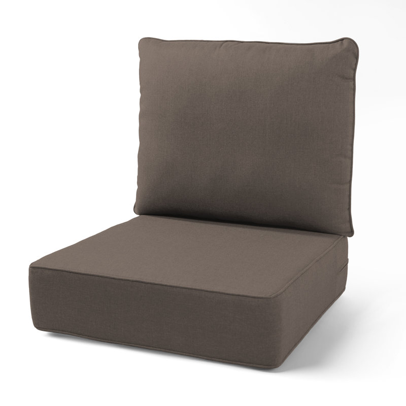 6" Thick Outdoor Cushions 22X24x6, Deep Seat Patio Cushions With Removable Cover, Waterproof & Fade Resistant Replacement For Wicker Chair, Loveseat, Sofa