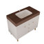 Meuble-lavabo autoportant Brielle de 36 po en pierre frittée moderne avec comptoir en pierre frittée, lavabo en céramique et rangement à fermeture douce-135784664