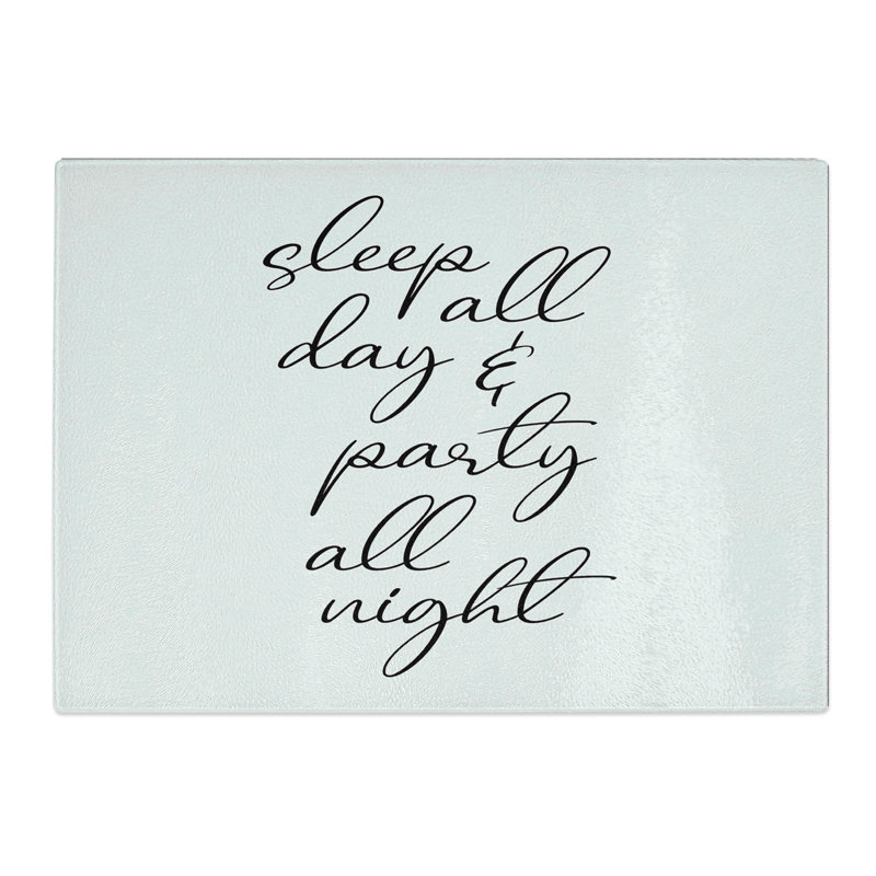 Party All Night Typography Chopping Board, 0.4cm H x 28.5cm W x 39cm L