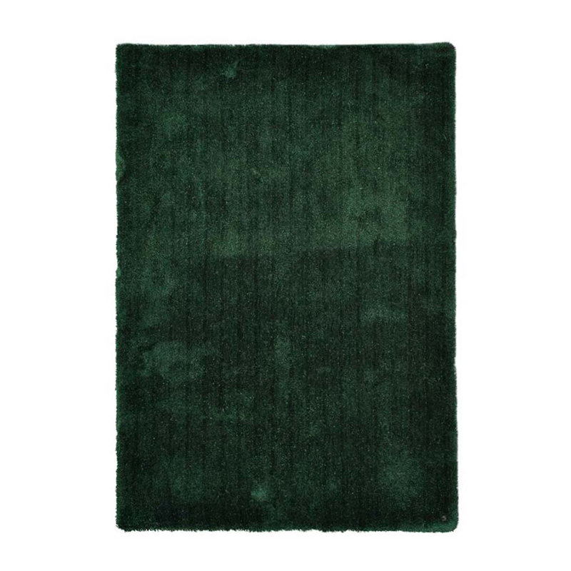 Handmade Cozy rug in dark green, Rectangle 190 x 290cm