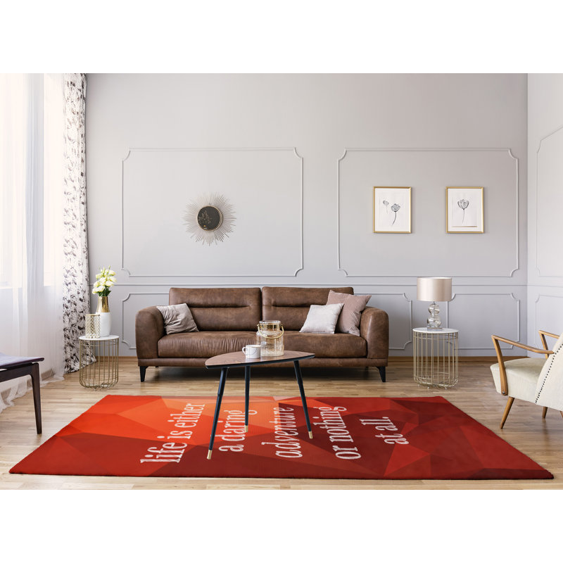 Tapis en poly-chenille life quote, Rectangle 9 pi x 12 pi
